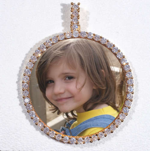 LARGE 3D CIRCLE CUSTOM PICTURE PENDANT