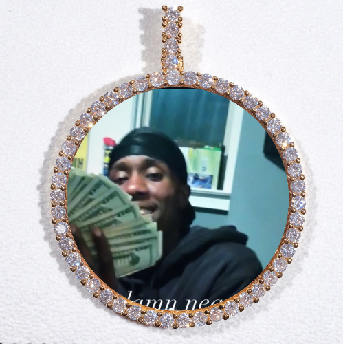 LARGE 3D CIRCLE CUSTOM PICTURE PENDANT