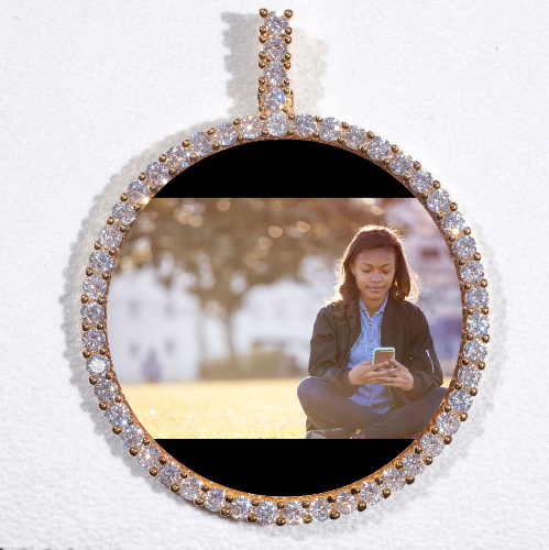 LARGE 3D CIRCLE CUSTOM PICTURE PENDANT