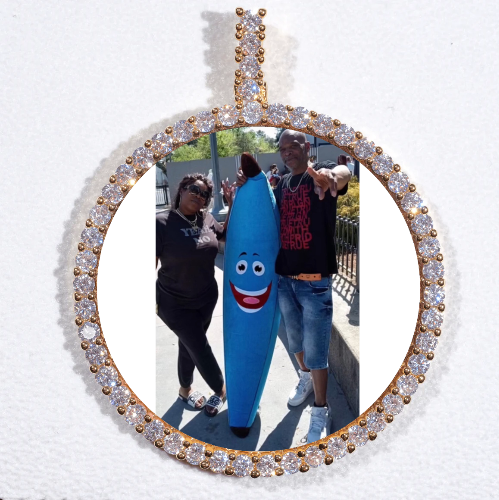 LARGE 3D CIRCLE CUSTOM PICTURE PENDANT