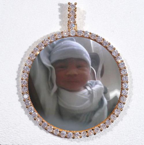 LARGE 3D CIRCLE CUSTOM PICTURE PENDANT