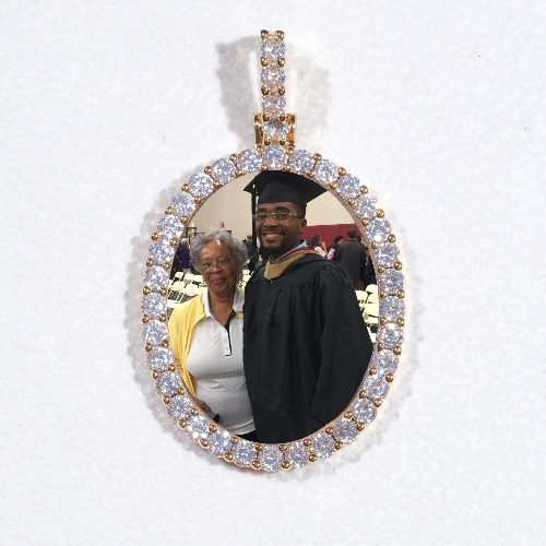 3D Oval Custom Picture Pendant
