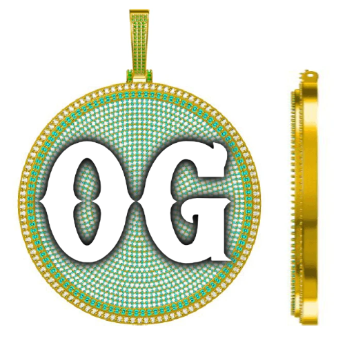 CUSTOM LETTER NECKLACE 3D BIG DISC