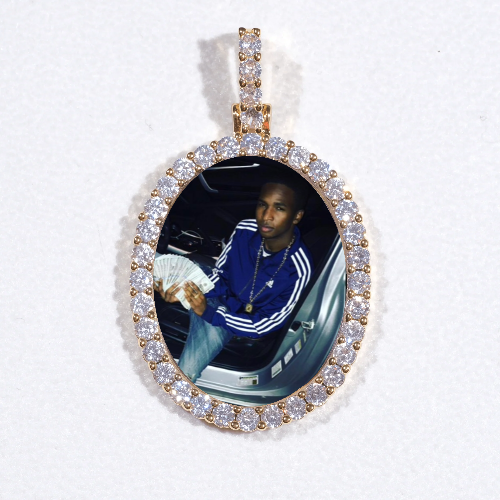 3D Oval Custom Picture Pendant