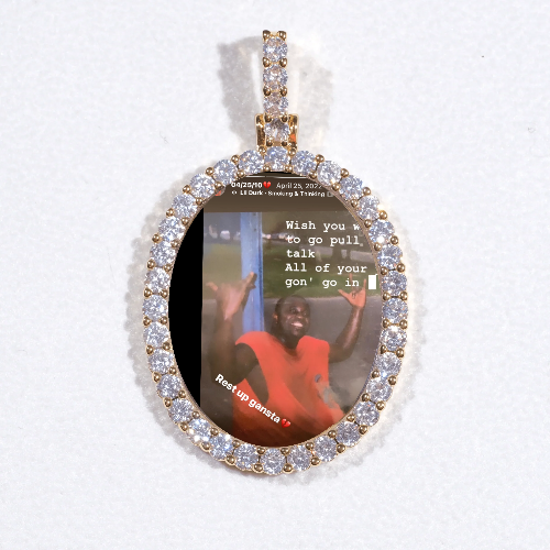 3D Oval Custom Picture Pendant