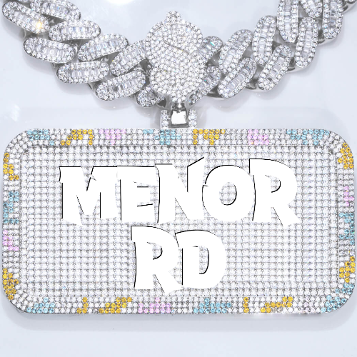 CUSTOM LETTER NECKLACE 3D COLORFUL SQUARE
