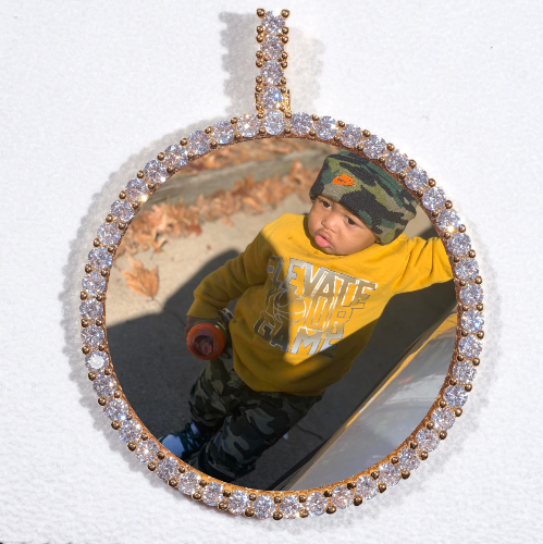 LARGE 3D CIRCLE CUSTOM PICTURE PENDANT