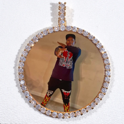 LARGE 3D CIRCLE CUSTOM PICTURE PENDANT