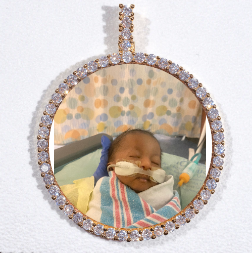 LARGE 3D CIRCLE CUSTOM PICTURE PENDANT