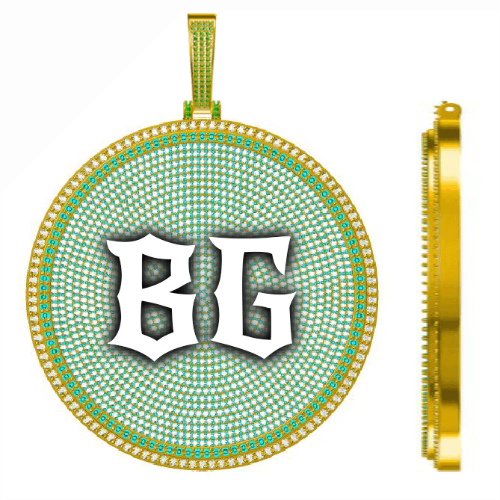 CUSTOM LETTER NECKLACE 3D BIG DISC