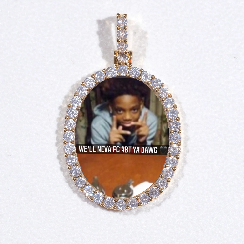 3D Oval Custom Picture Pendant