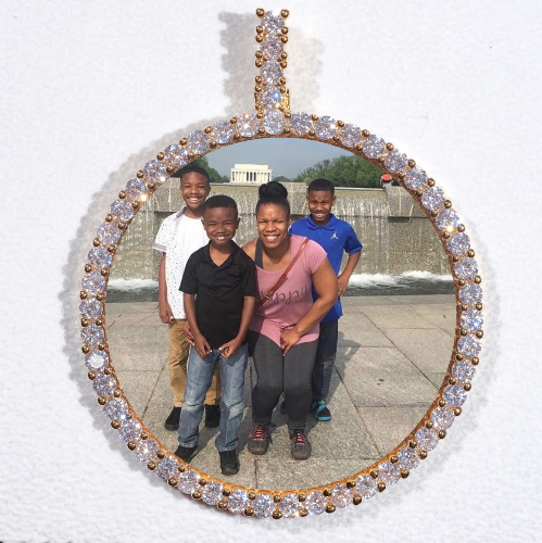 LARGE 3D CIRCLE CUSTOM PICTURE PENDANT