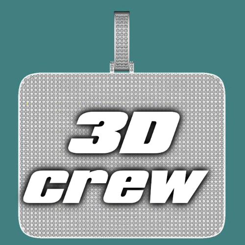 CUSTOM LETTER NECKLACE 3D BIG SQUARE