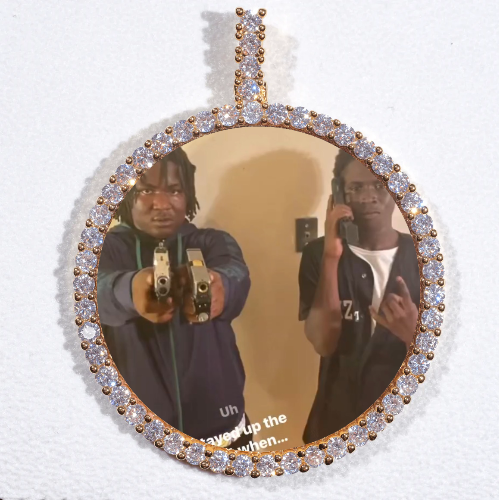 LARGE 3D CIRCLE CUSTOM PICTURE PENDANT