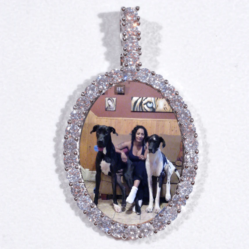 Large 3D Oval Custom Picture Pendant