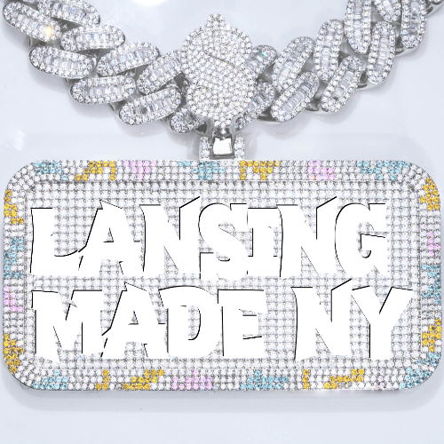 CUSTOM LETTER NECKLACE 3D COLORFUL SQUARE