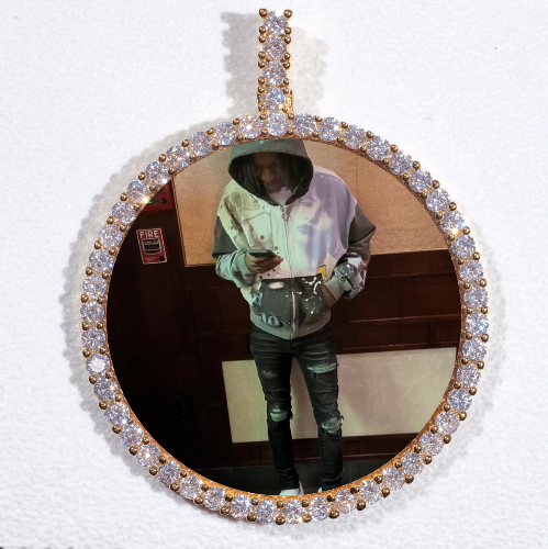 LARGE 3D CIRCLE CUSTOM PICTURE PENDANT