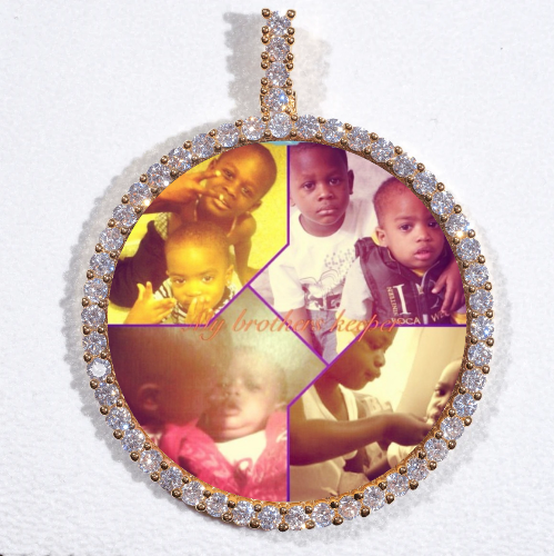 LARGE 3D CIRCLE CUSTOM PICTURE PENDANT