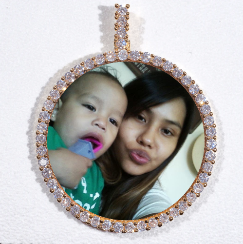 LARGE 3D CIRCLE CUSTOM PICTURE PENDANT