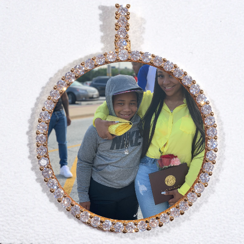 LARGE 3D CIRCLE CUSTOM PICTURE PENDANT