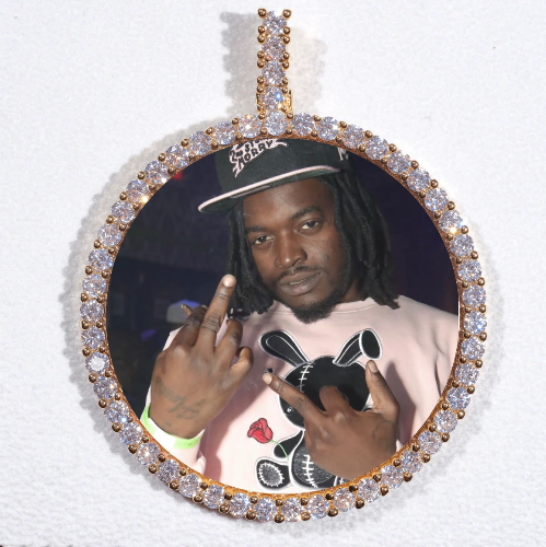LARGE 3D CIRCLE CUSTOM PICTURE PENDANT