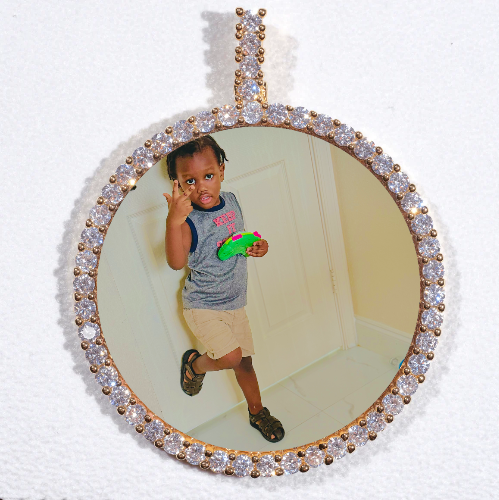 LARGE 3D CIRCLE CUSTOM PICTURE PENDANT