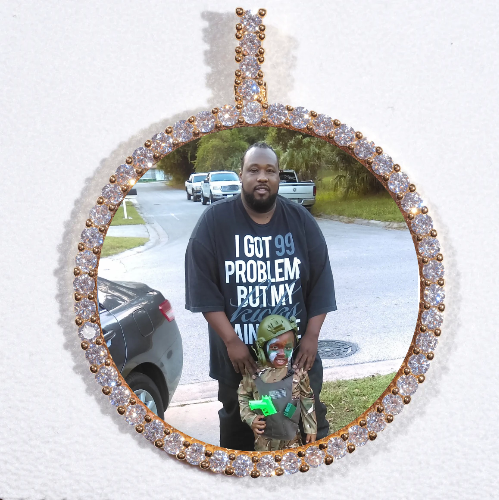 LARGE 3D CIRCLE CUSTOM PICTURE PENDANT