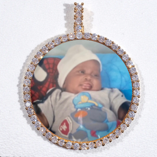 LARGE 3D CIRCLE CUSTOM PICTURE PENDANT