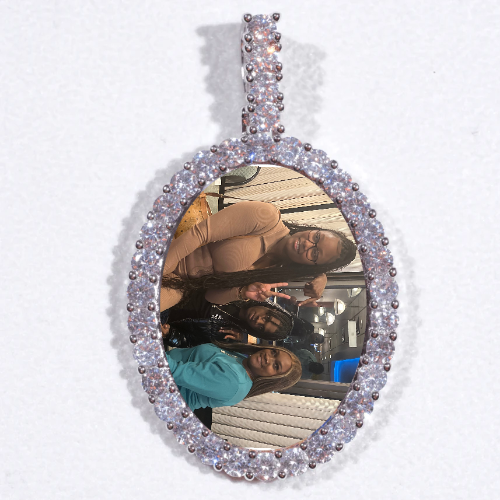 Large 3D Oval Custom Picture Pendant