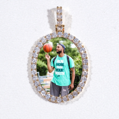 3D Oval Custom Picture Pendant