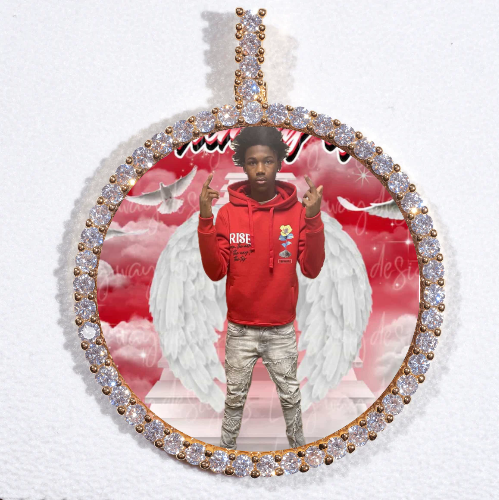 LARGE 3D CIRCLE CUSTOM PICTURE PENDANT