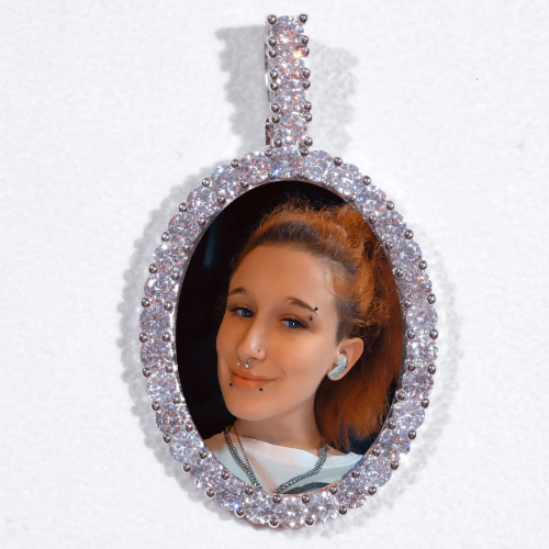 Large 3D Oval Custom Picture Pendant