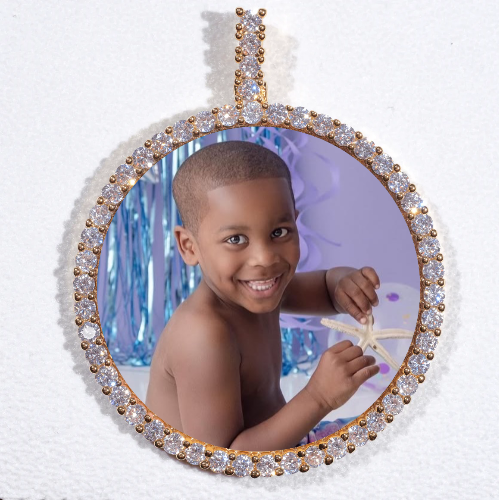 LARGE 3D CIRCLE CUSTOM PICTURE PENDANT