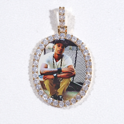 3D Oval Custom Picture Pendant