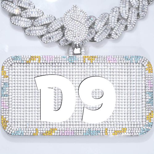 CUSTOM LETTER NECKLACE 3D COLORFUL SQUARE