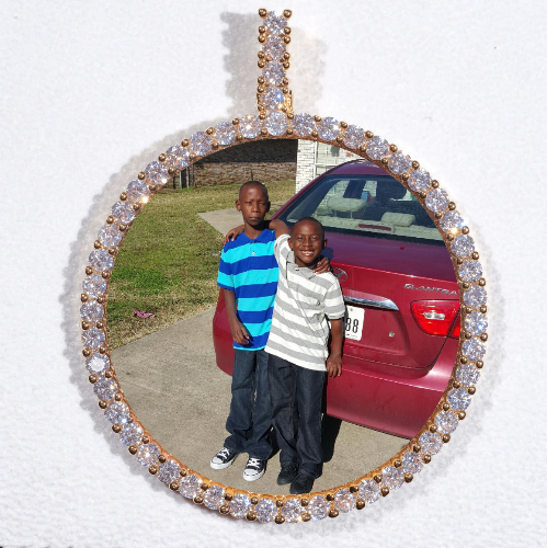 LARGE 3D CIRCLE CUSTOM PICTURE PENDANT