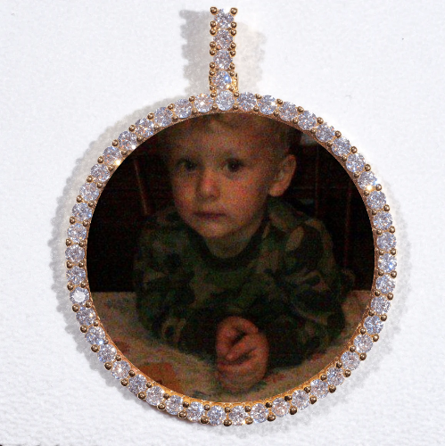 LARGE 3D CIRCLE CUSTOM PICTURE PENDANT