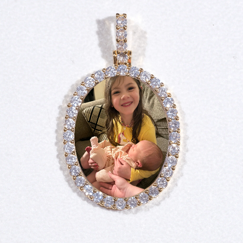 3D Oval Custom Picture Pendant
