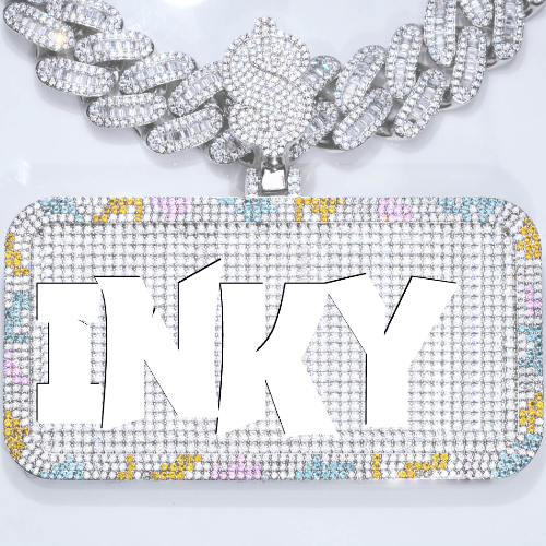 CUSTOM LETTER NECKLACE 3D COLORFUL SQUARE