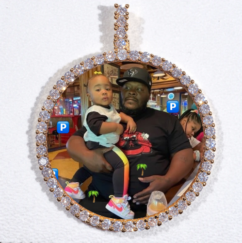 LARGE 3D CIRCLE CUSTOM PICTURE PENDANT