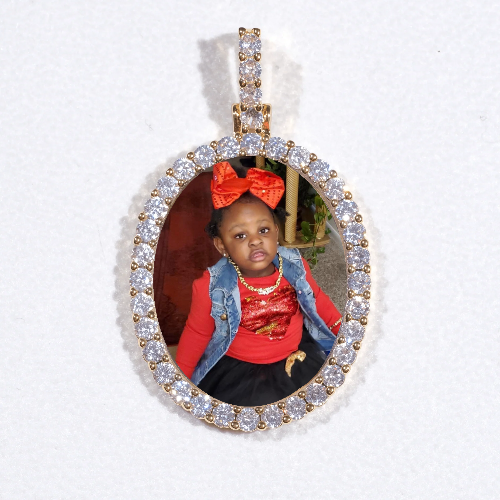 3D Oval Custom Picture Pendant