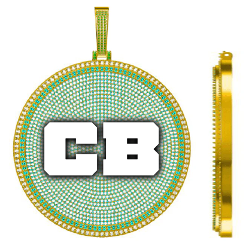 CUSTOM LETTER NECKLACE 3D BIG DISC
