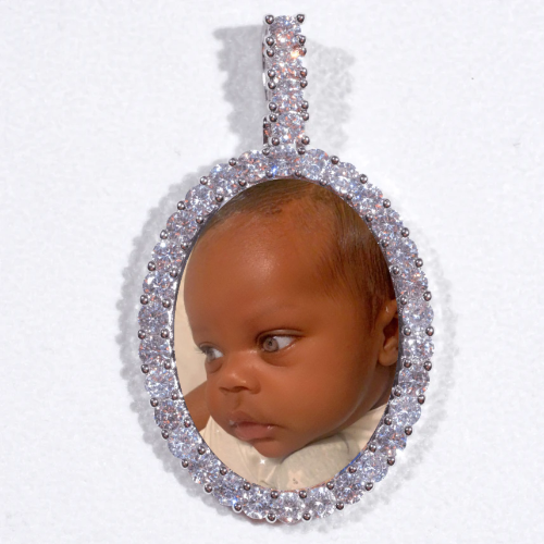 Large 3D Oval Custom Picture Pendant