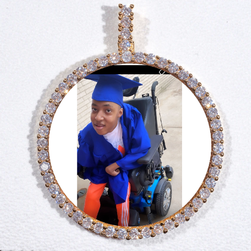 LARGE 3D CIRCLE CUSTOM PICTURE PENDANT