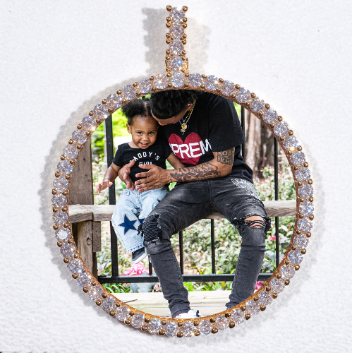 LARGE 3D CIRCLE CUSTOM PICTURE PENDANT