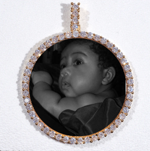 LARGE 3D CIRCLE CUSTOM PICTURE PENDANT