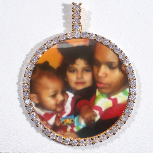 LARGE 3D CIRCLE CUSTOM PICTURE PENDANT