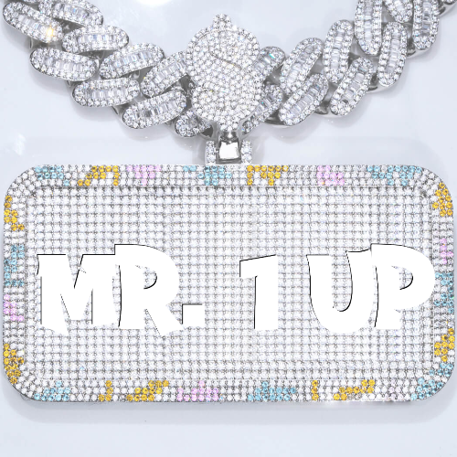 CUSTOM LETTER NECKLACE 3D COLORFUL SQUARE