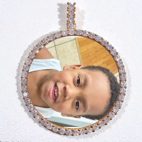 LARGE 3D CIRCLE CUSTOM PICTURE PENDANT