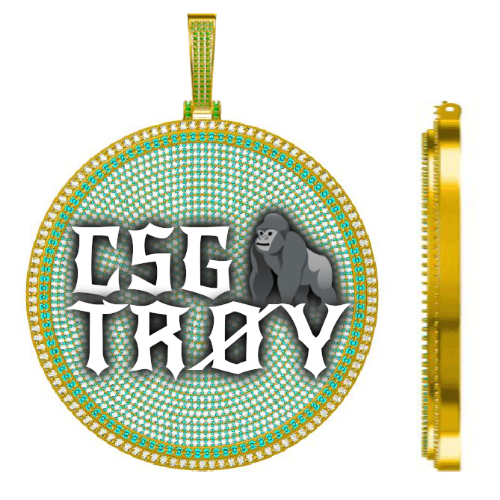 CUSTOM LETTER NECKLACE 3D BIG DISC